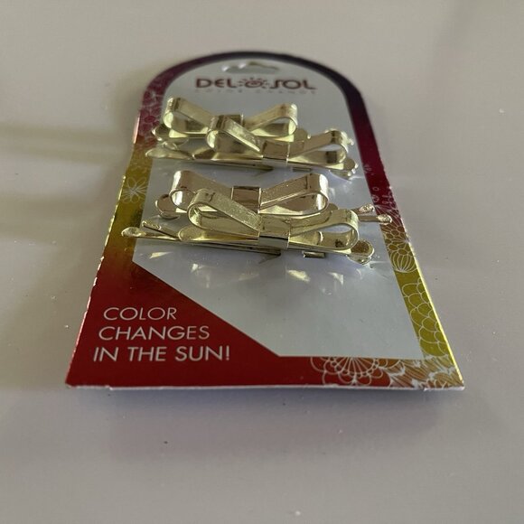 Del Sol Bow Color Changing Hair Pins Clips Changes In The Sun NEW - Picture 6 of 11